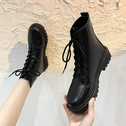 New Solid Color Simple Cross-strap Fashionable Women's Shoes Plus Velvet Warm Casual and Comfortable Short Boots Chaussure Femme
